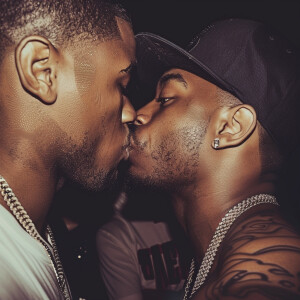 Tristan Wilds and 50 Cent kissing