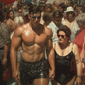 Photorealism hypperealism,a muscular beefy criminal kashmiri son...