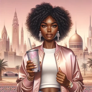 A semi-realistic digital illustration of an African American wom...