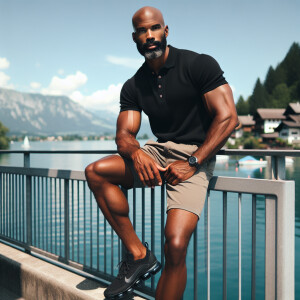 Paint a vivid picture of a self-assured African-American man in...