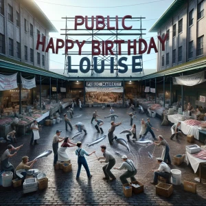 make the banner 
say Happy Birthday Louise
put the banner over...