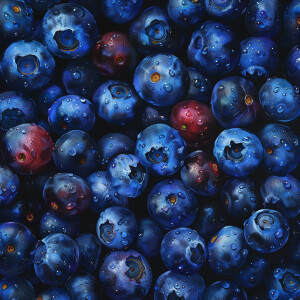 realistic blueberries red and blue