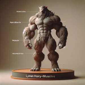 Lycan hairymuscles showing off full body view