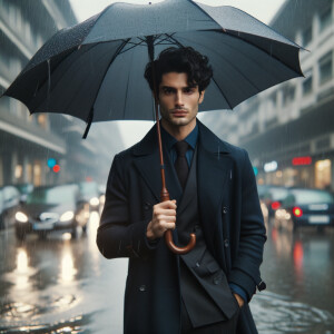 A man with umbrella