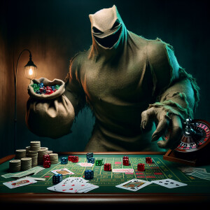 Create an image of Oogie Boogie, the burlap sack antagonist from...