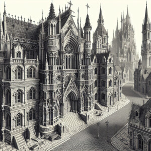 An ancient city, on the outskirts of which stands an abandoned m...