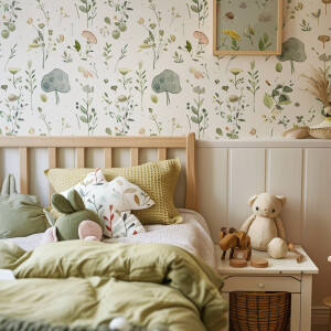 Обои в детскую комнату с растениями минимализм