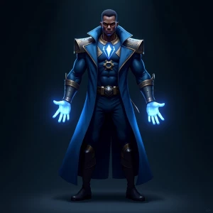A T pose full body concept illustration of A powerful black Nige...