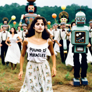 Color film photograph of stunning 25-year-old brunette woman dan...