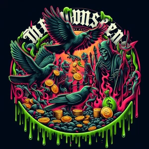 Design a circular digital art ,hyper realistic ,mascot logo type...