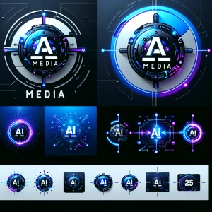 Design a dynamic video logo for "Ai25 Media," emblematic of its...