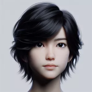 Create a human-black hair