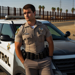 "A Caucasian white fat obese bodied CHP Highway Patrol Officer B...