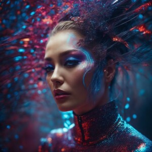 Молодая, красивая девушка с красивой прической и светящиимеся гл...