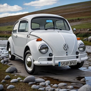 White VW Beatle