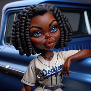 A Hyper Realistic photo of Betty Boop African American dark skin...