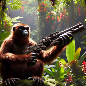 Monkey with ak-47