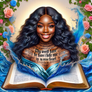 Create an image of an ultra-light-skinned African-American woman...