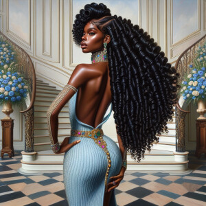 hyper realistic air brushed oil painting art image of a beautifu...