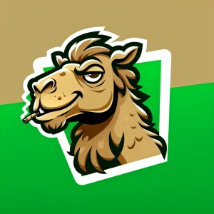 I want a stoner camel logo. Some sort of wise or whimsical looki...