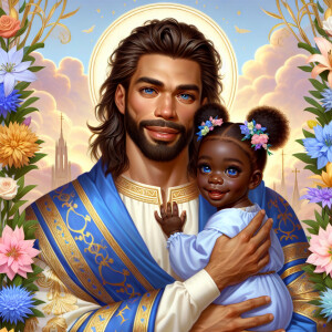 Generate an image of a very handsome, light-skinned African-Amer...