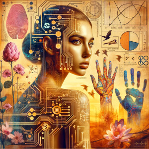 Circuit, boards, circuitry, diagrams Cellular structures, DNA, circuit boards, colorful wires, asian and Egyptian  graffiti, lie detector graphs, cardio, printout , branches infinity sign, cave, Art, handprints, distant birds flying, flowering vines, abstract, painting, golden ratio,dna molecules