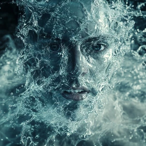 Ultra-realistic 8K IMAX cinematic shot of A Ghost made of Water,...