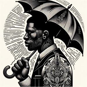 A man with umbrella