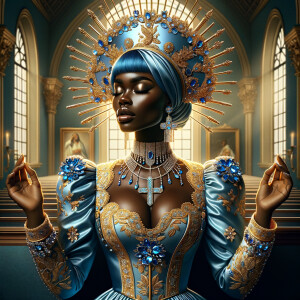 Create an illustration that embodies spirituality and a deep con...