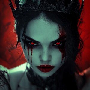 Create an image of a beauty queen whose appearance subtly reflec...