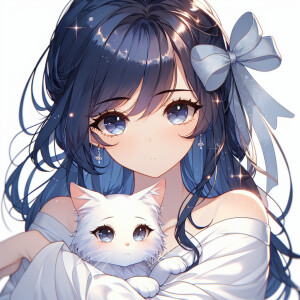 Hot anime woman with dark blue hair and dark brown eyes. She wea...