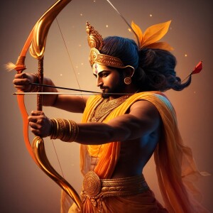 the figure of Lord Rama drawing his bow could animate to mimic t...