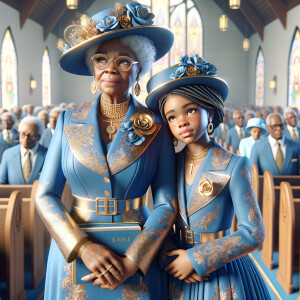 Adjust the 3-D realistic image to depict the African-American gr...