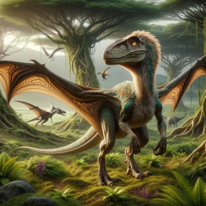 A Velocoraptor, a pterodactyl, and a T-Rex hybrid