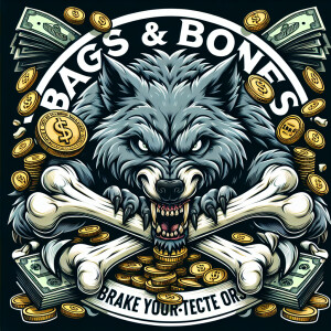 very detailed logo showing vicious three headed wolf eating a la...