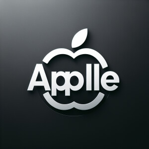 Create a realistic logo with the text "APPLE"