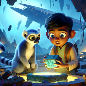 A boy and a blue-furred lemur have found an ancient artifact. In...