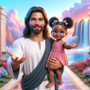 Create a 3D realistic artwork featuring the phrase 'Jesus Saves'...