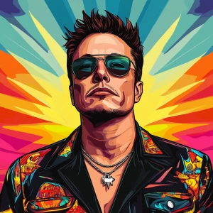 Elon Musk in GTA art style — ketamine — in the style of a Grand...