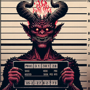 Devil mugshot illustration