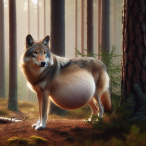 Heavily Pregnant wolf