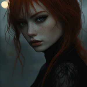 Create a series of photorealistic images featuring a woman with...