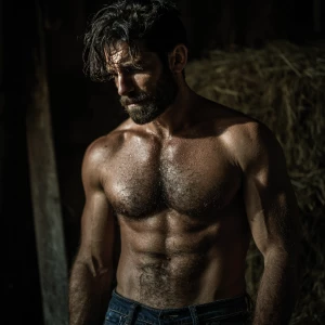 Can you make a picture of an Italian man He has dark faded hair...