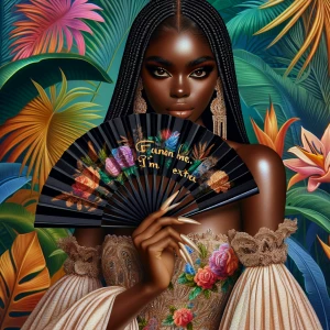 Create a digital airbrushed, ultra-glam illustration of a stunni...