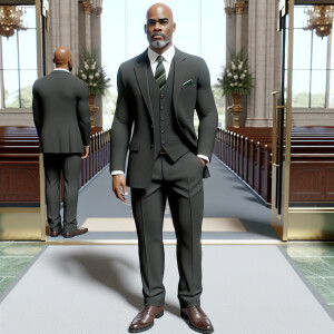 3D image of an attractive LIGHT SKIN African-American male in hi...