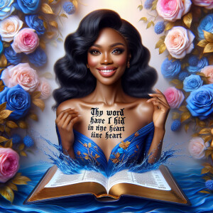 Create an image of an ultra-light-skinned African-American woman...