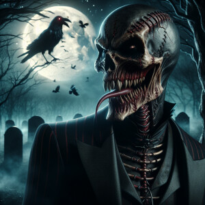 A gothic Jack Skellington-inspired character with a more siniste...