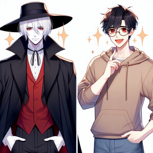 I want Alucard and Anthony from TheMovie Blog in one image in co...