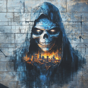 Realistic, detailed, precise, 3D rendering, image of graffiti on...