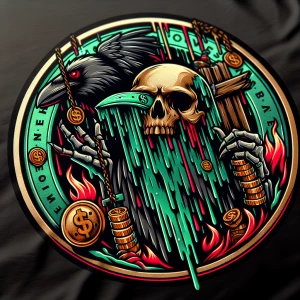 Design a circular digital art ,hyper realistic ,mascot logo type...